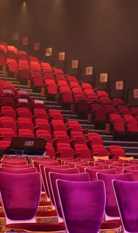 vue d'ensemble des chaises et gradins de la salle de spectacle du Ponant