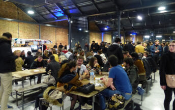 stands d'exposants et dégustations pour un salon professionnel à la halle de la courrouze